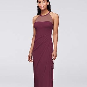 Davids Bridal Wine Color Dress